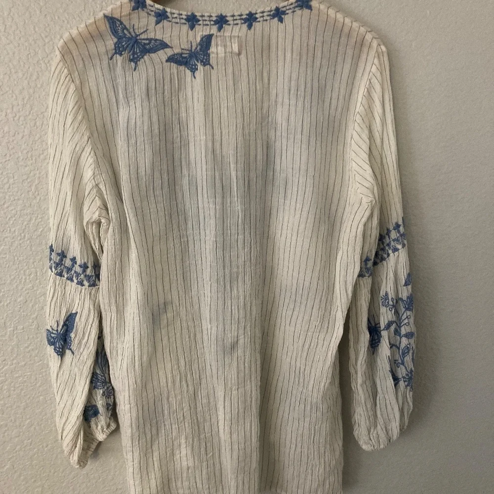 Johnny Was White Gauze Top - Size S - Check measurements in listing - Picture 5 of 6